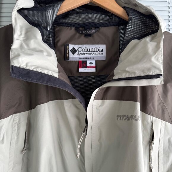 Columbia Titanium Mens Hooded Jacket Brown & Tan Size XXL Waterproof Breathable - Picture 12 of 16